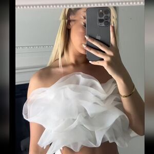 ZARA ORGANZA CROP TOP